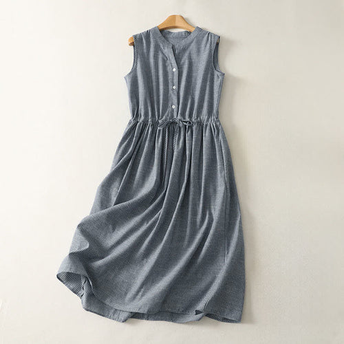 Summer Striped Sleeveless Dress