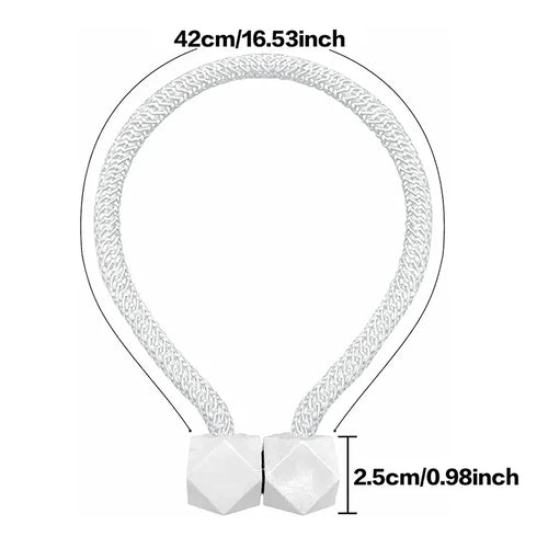 Magnetic Rope Curtain Tiebacks - 2pcs