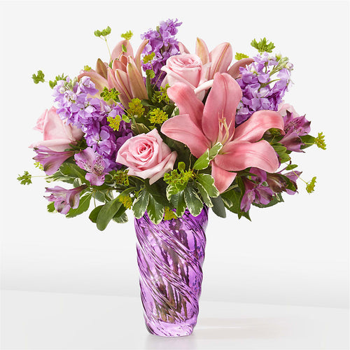 Luxe Swirl Vase with Petals
